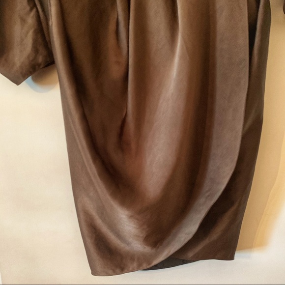 Alexander Wang Olive Green Batwing Satin Dress - Picture 6 of 10